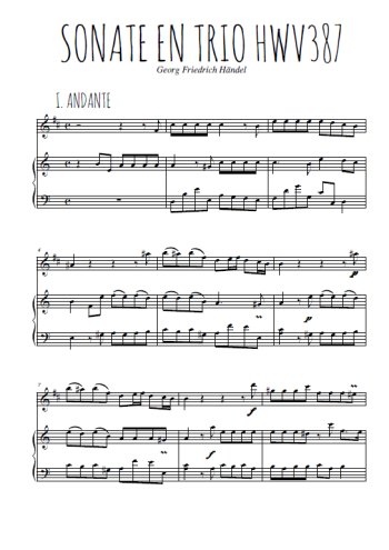 Téléchargez la partition de Sonate en trio Hwv387, 1. Andante